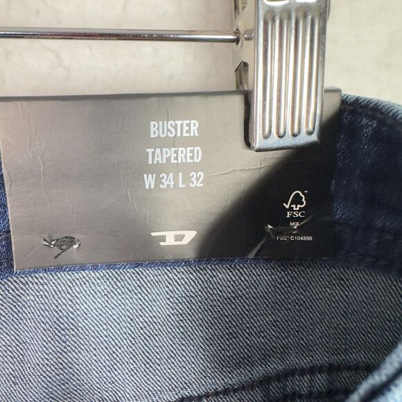 Diesel Buster Tapered Jeans Men’s 34x32 RB062 Regular Fit Stretch Blue NWT - Picture 12 of 16